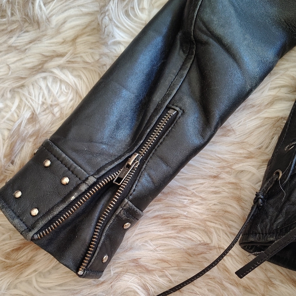 Derringer Real Black Leather Jacket for Women - Picture 7 of 8